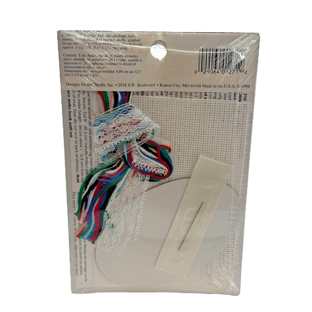 NOS 1998 Designs for the Needle Lace‎ Ornament 1271 Skater Cross Stitch Kit VTG